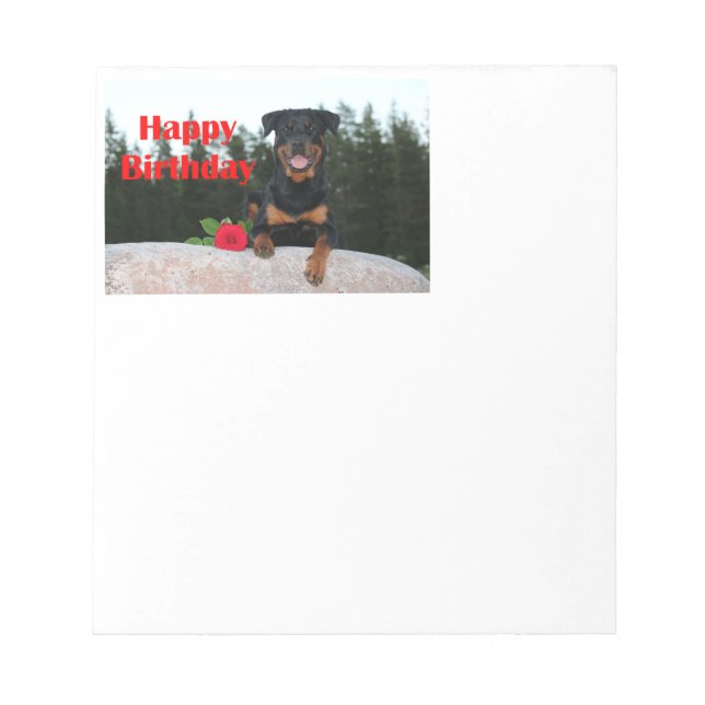rottweiler happy birthday notepad (Front)