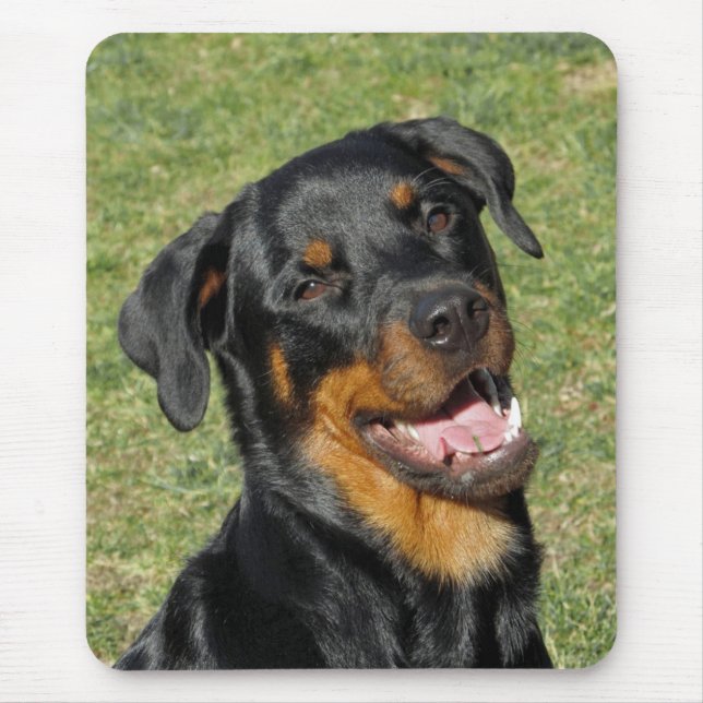 Rottweiler Happy Dog Mouse Pad (Front)