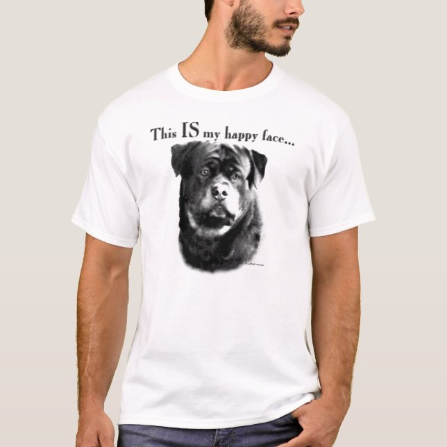 Rottweiler Happy Face T-Shirt (Front)