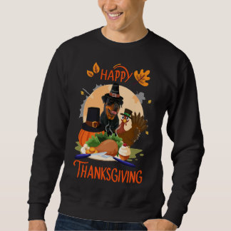Rottweiler Happy Thanksgiving Pilgrim Turkey Sweatshirt