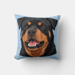 Rottweiler Head Portrait Cushion