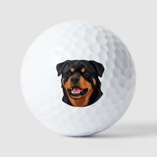Rottweiler Head Portrait Golf Balls