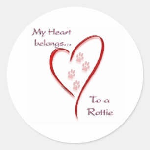 Rottweiler Heart Belongs Classic Round Sticker