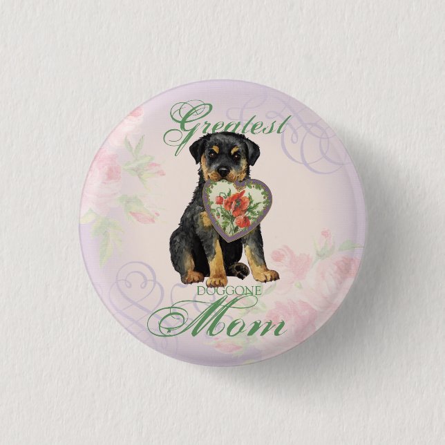 Rottweiler Heart Mum 3 Cm Round Badge (Front)