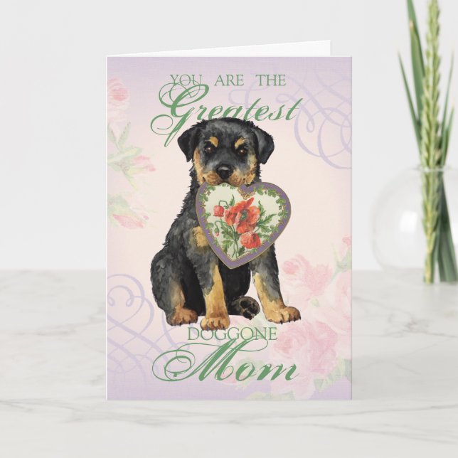 Rottweiler Heart Mum Card (Front)