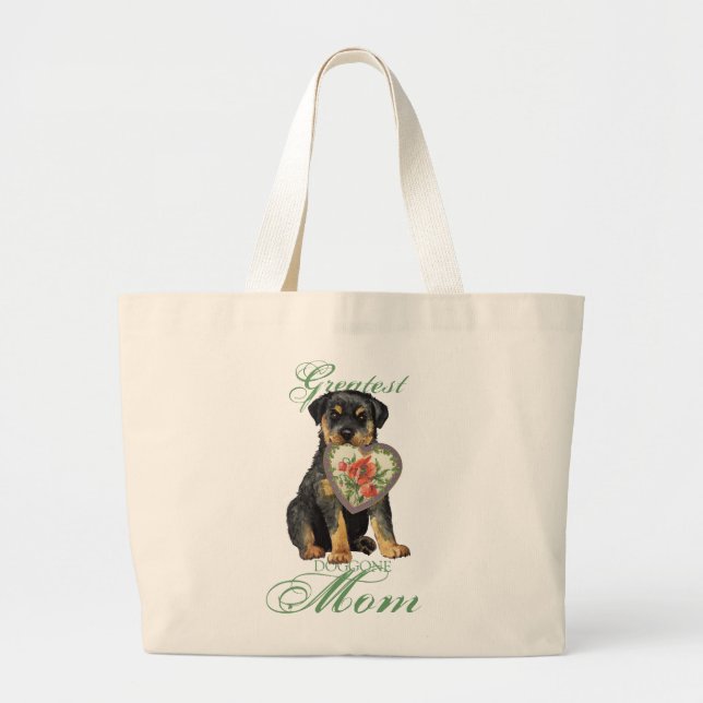 Rottweiler Heart Mum Large Tote Bag (Front)
