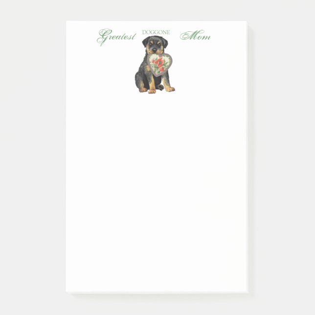 Rottweiler Heart Mum Post-it Notes (Front)