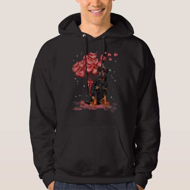 Rottweiler Heart Valentines Day Dog Dad Mum 12 Hoodie (Front)