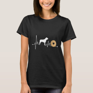 Rottweiler Heartbea Ekg Donut Rottie Large Dog Lov T-Shirt