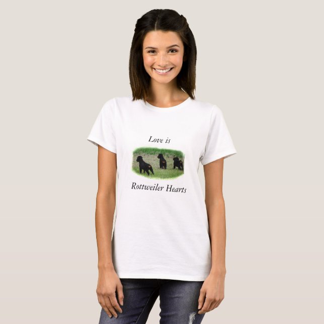 Rottweiler Hearts T-Shirt (Front Full)