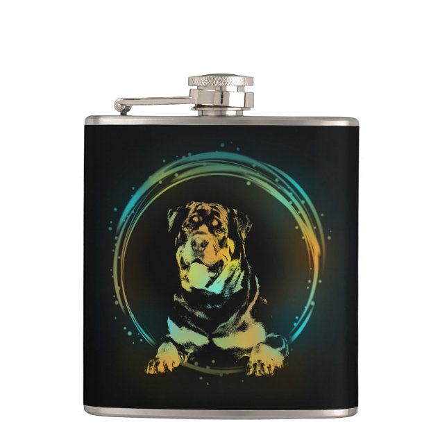 Rottweiler Hip Flask (Front)