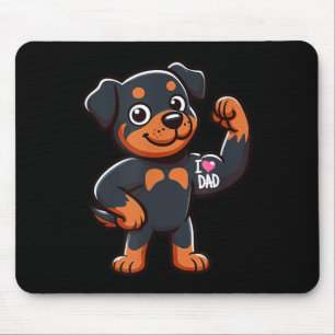 Rottweiler I Love Dad Funny Dog Tattoo _1 Mouse Pad