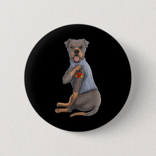 Rottweiler I Love Mum Tattoo Dog Funny Mothers Day 6 Cm Round Badge