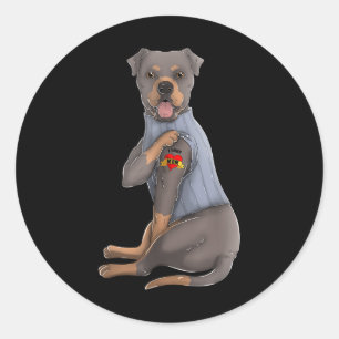 Rottweiler I Love Mum Tattoo Dog Funny Mothers Day Classic Round Sticker