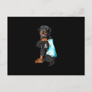 Rottweiler I Love Mum Tattoo Holiday Postcard