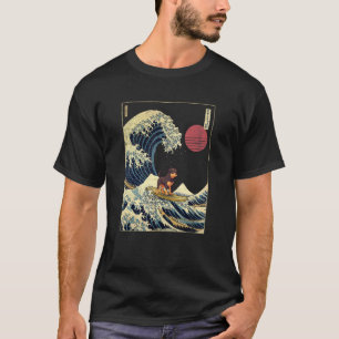 Rottweiler Japanese Kanagawa Wave Surf Dog 1 T-Shirt