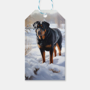 Rottweiler Let It Snow Christmas Gift Tags