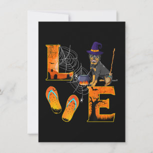 Rottweiler Love Halloween Boo Dog Gifts Rottweiler Thank You Card