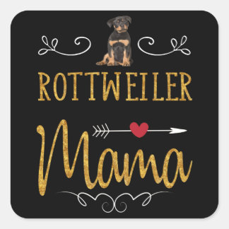 Rottweiler love mama square sticker