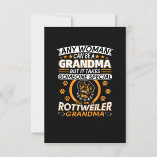 rottweiler lover grandma best gift idea rottweiler RSVP card