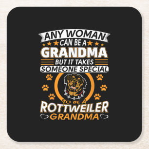 rottweiler lover grandma best gift idea rottweiler square paper coaster