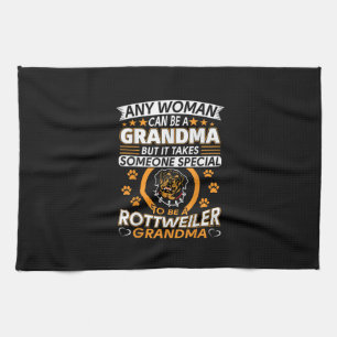 rottweiler lover grandma best gift idea rottweiler tea towel