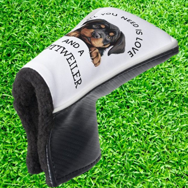  Rottweiler-Loving  Golf Head Cover (Show your love for Rottweilers on the golf course with this adorable head cover.  )