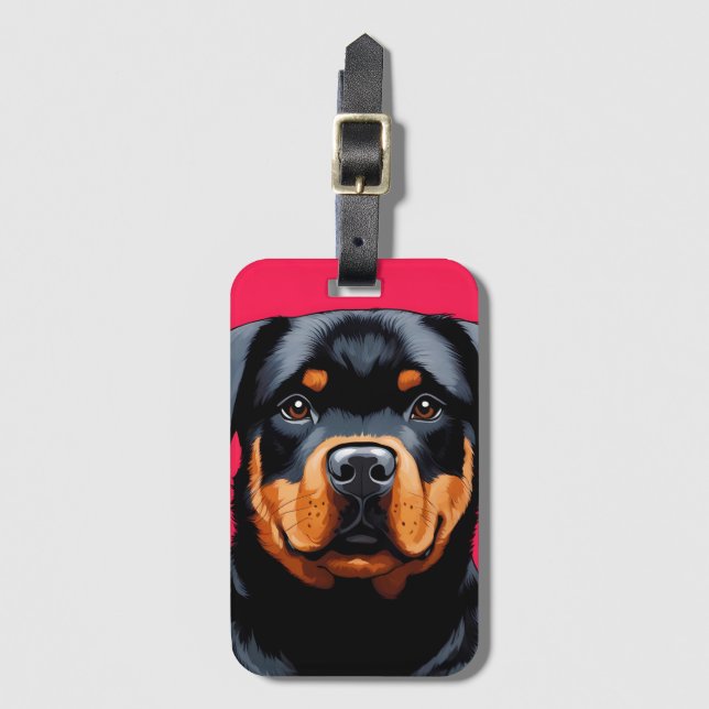 Rottweiler Luggage Tag (Front Vertical)