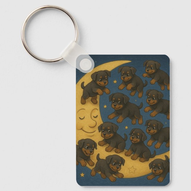 Rottweiler Madness Key Ring (Front)