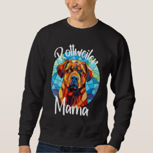 Rottweiler Mama Dog Mom Puppy Colorful Pet Fur Bab Sweatshirt