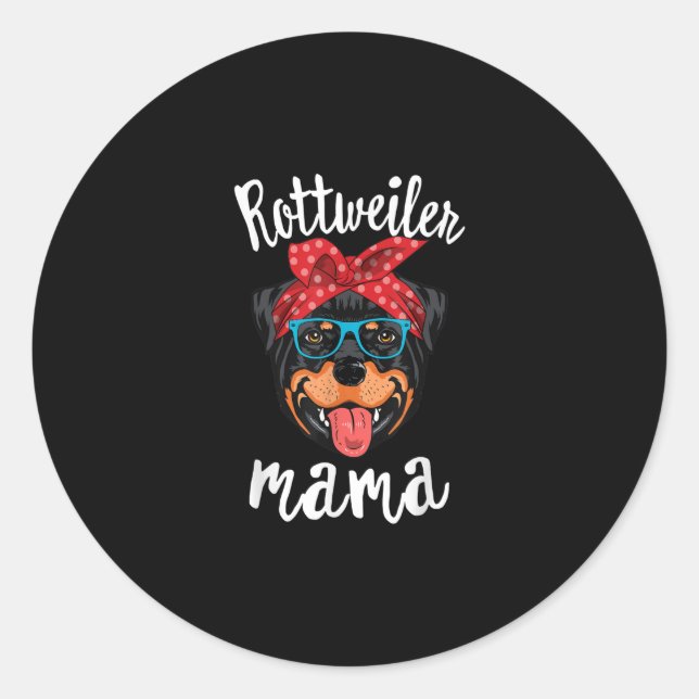 rottweiler mama puppy mum dog mama lover gift classic round sticker (Front)