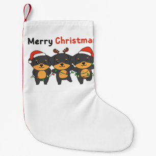 Rottweiler Merry Christmas Cute Dogs Holiday Small Christmas Stocking