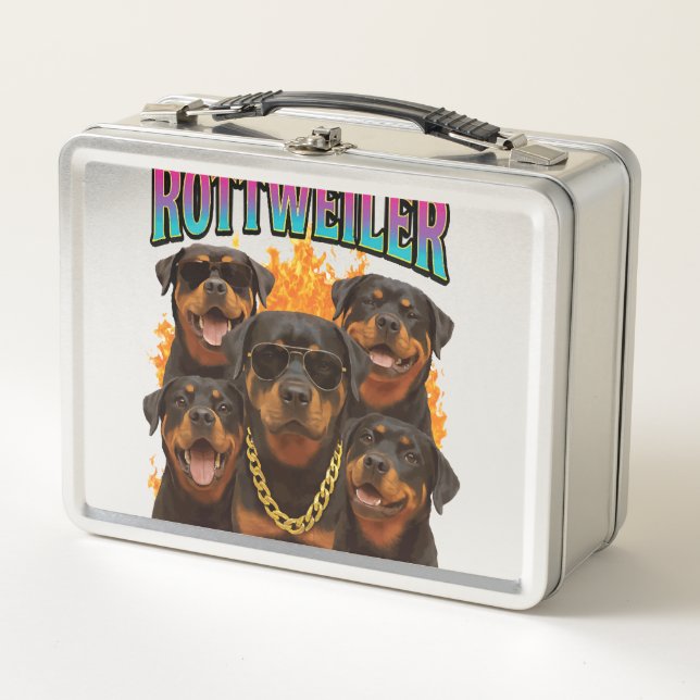 Rottweiler  metal lunch box (Front)