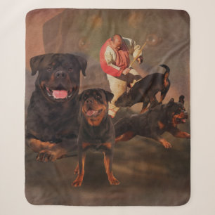 Rottweiler  - Metzgerhund Digital Art Sherpa Blanket