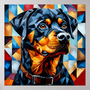 🐾 Rottweiler Mosaic Art Dog Wall Decor Statement 