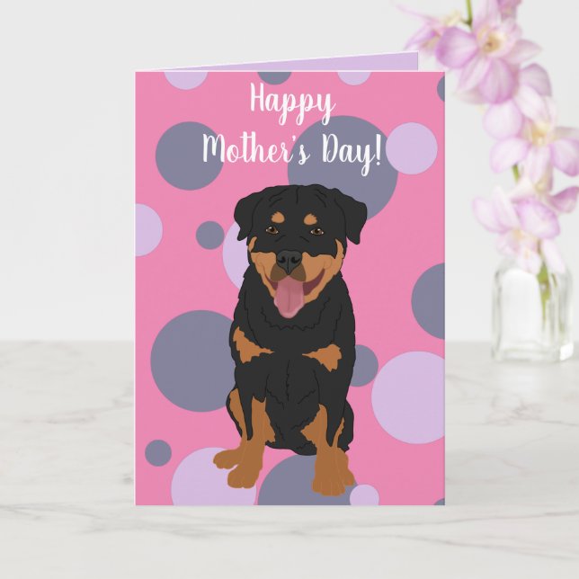Rottweiler Mother’s Day Card (Orchid)