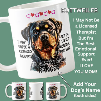 Rottweiler Mug, Add Dog's Name, Can Change Text Coffee Mug