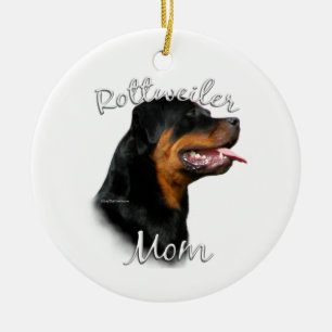 Rottweiler Mum 2 Ceramic Tree Decoration