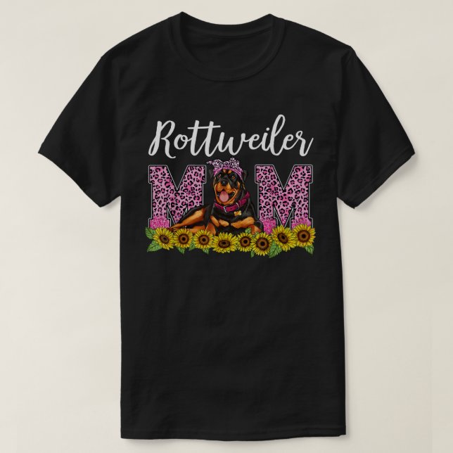 Rottweiler Mum Leopard Mother's Day Best Rottweile T-Shirt (Design Front)