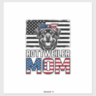 Rottweiler Mum Patriotic Vintage Dog Shirt Design_