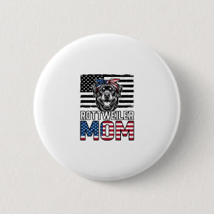 Rottweiler Mum Patriotic Vintage Dog Shirt Design_ 6 Cm Round Badge