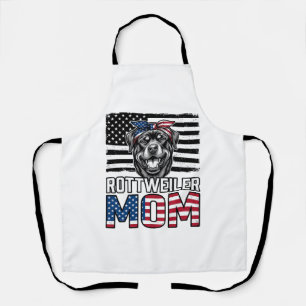 Rottweiler Mum Patriotic Vintage Dog Shirt Design_ Apron
