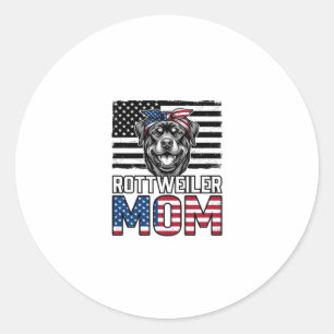 Rottweiler Mum Patriotic Vintage Dog Shirt Design_ Classic Round Sticker