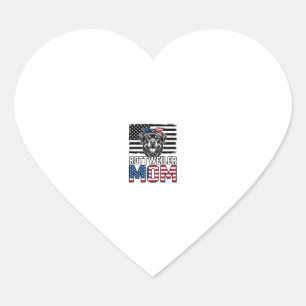 Rottweiler Mum Patriotic Vintage Dog Shirt Design_ Heart Sticker