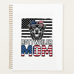 Rottweiler Mum Patriotic Vintage Dog Shirt Design_ Planner