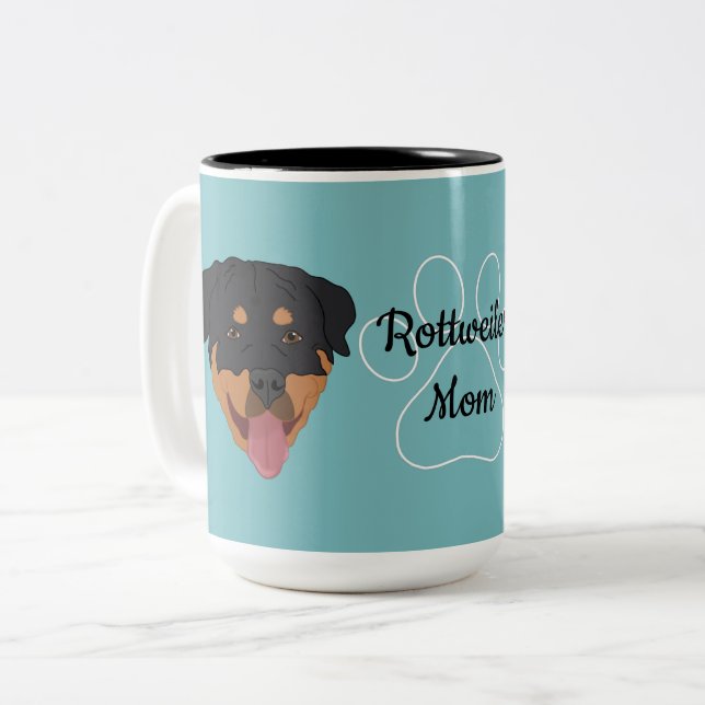 Rottweiler Mum Two-Tone Coffee Mug (Front Left)