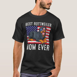 Rottweiler Mum Usa American Flag Rottweiler Dog O T-Shirt