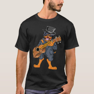 Rottweiler Musician Dog Guitarist Bass Guitar T-Shirt