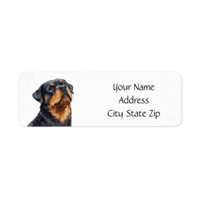 Rottweiler or Rotti Dog Breed Return Address (Front)