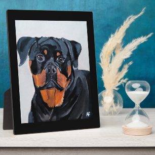 Rottweiler Painting by Alfred Fox Plaque